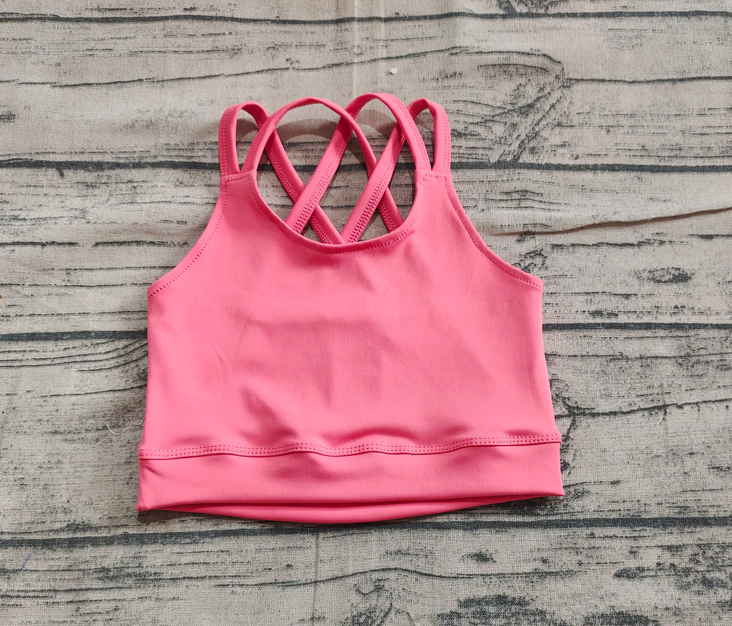 7.05 GT1004Sample No Moq Fast Coming Baby Girls Summer Yoga Tops Baby Girls Peach Strap Yoga Vest Top