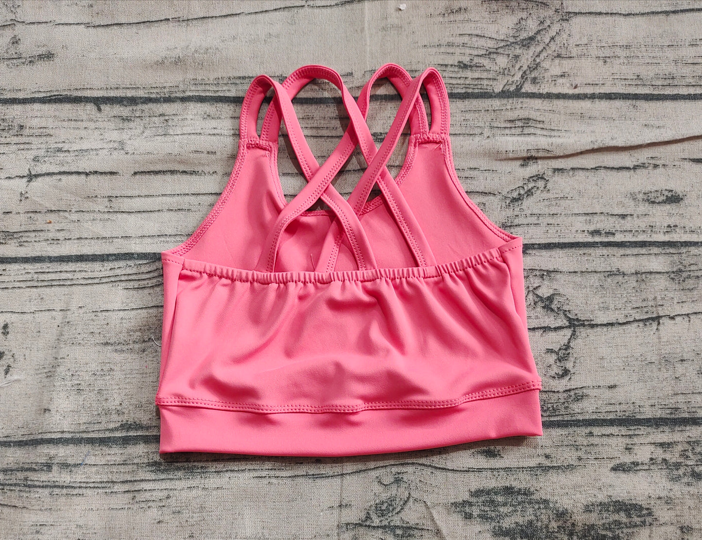 7.05 GT1004Sample No Moq Fast Coming Baby Girls Summer Yoga Tops Baby Girls Peach Strap Yoga Vest Top