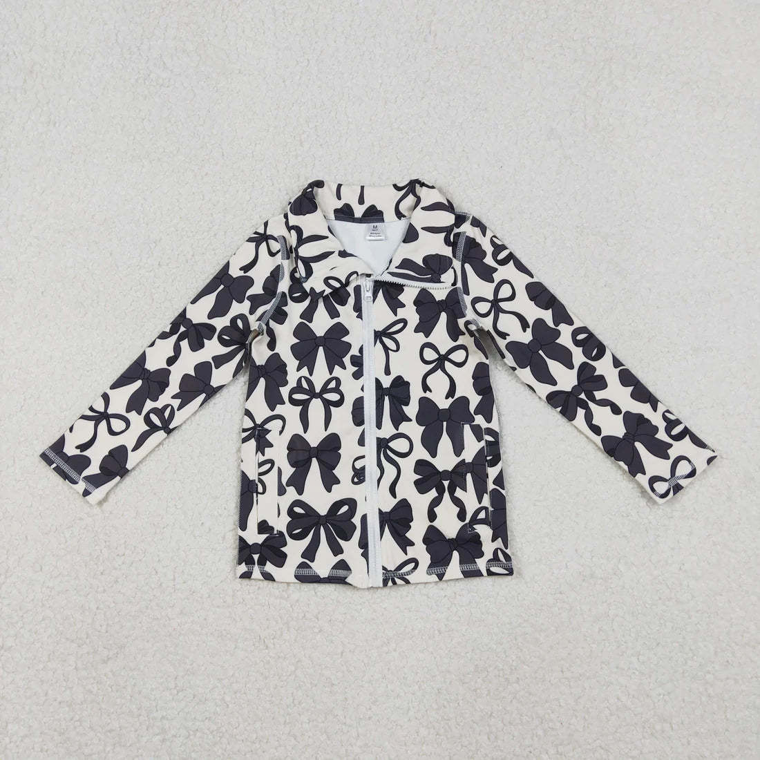 12.3 RST Sibling Baby Girls Flowers Bows Pockets Zipper Yoga Active Jackets Top