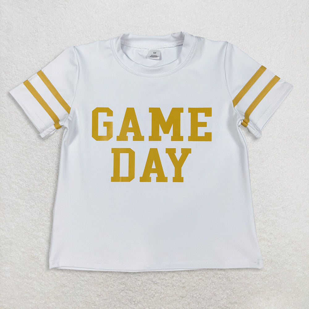 RTS Sibling Baby Girls Yoga Tops White Short Sleeve Game Day Activewear Top Sporty And Stylish