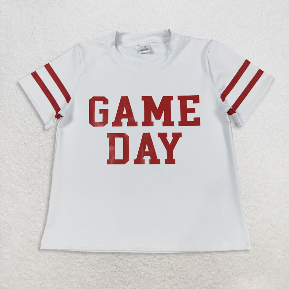 RTS Sibling Baby Girls Yoga Tops White Short Sleeve Game Day Activewear Top Sporty And Stylish