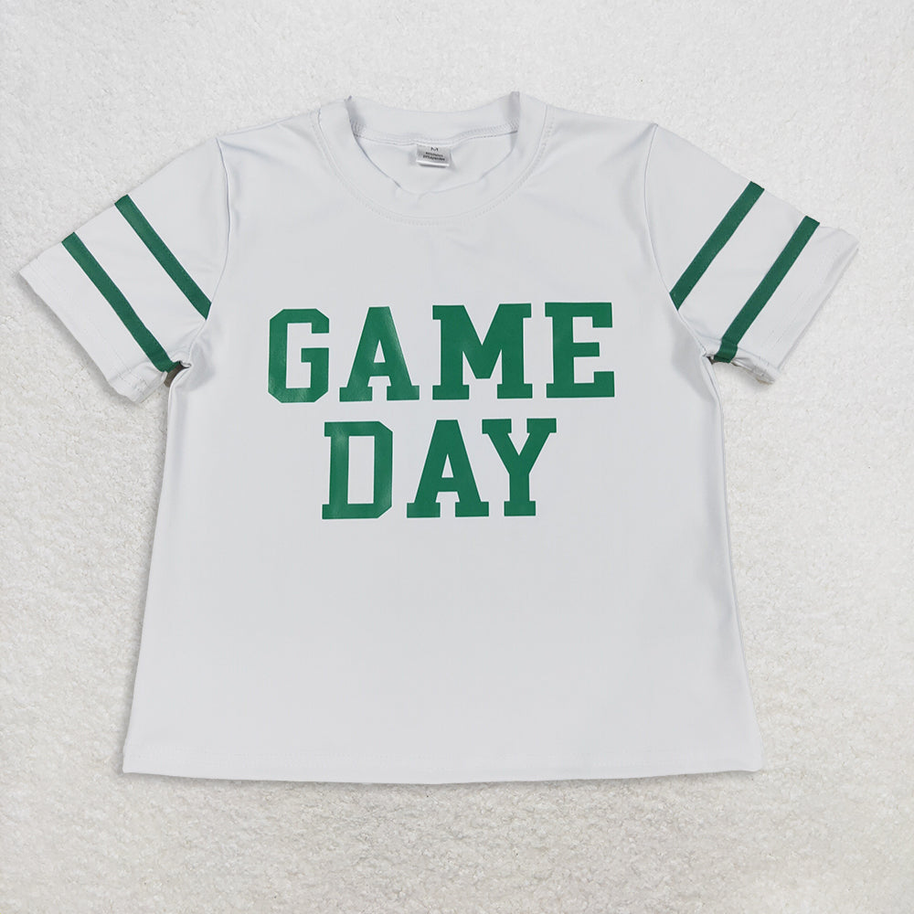 RTS Sibling Baby Girls Yoga Tops White Short Sleeve Game Day Activewear Top Sporty And Stylish