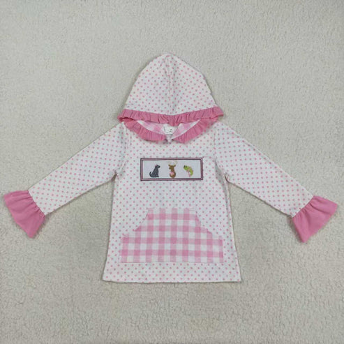9.29 RTS Sibling Embroidery Dogs Deer Fish Kids Hunting Pocket Hoodies Tops