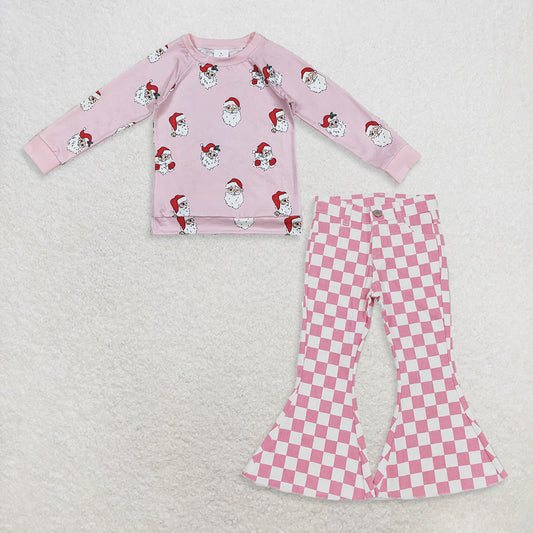 9.17 RTS NO MOQ （In stock）GT1111 + P0348 Baby Girls Christmas Tee Shirts Top Denim Pants Jeans
