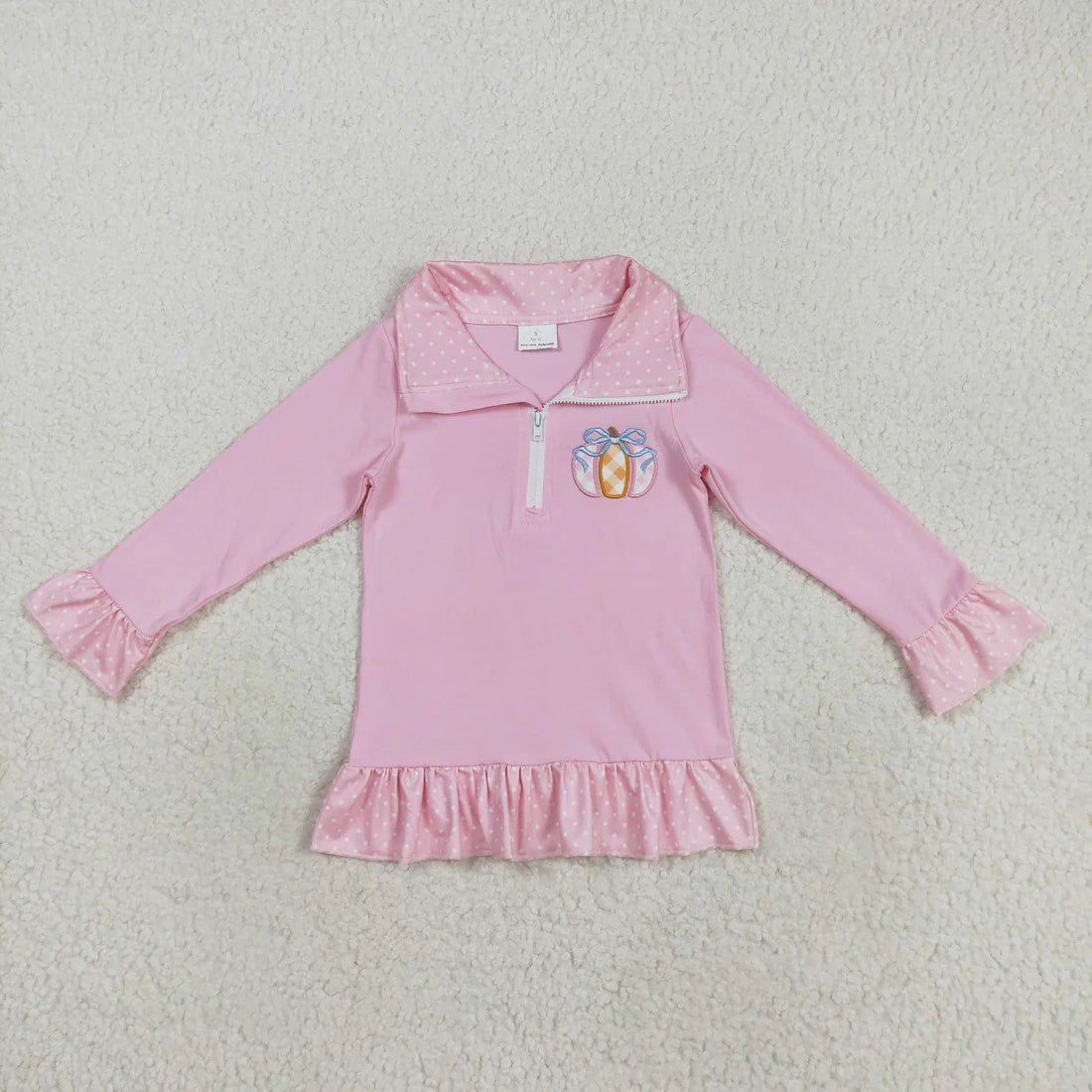 11.21 RST Sibling Baby Boys Girls Long Sleeve Embroidery Half Zipper Pullovers Top
