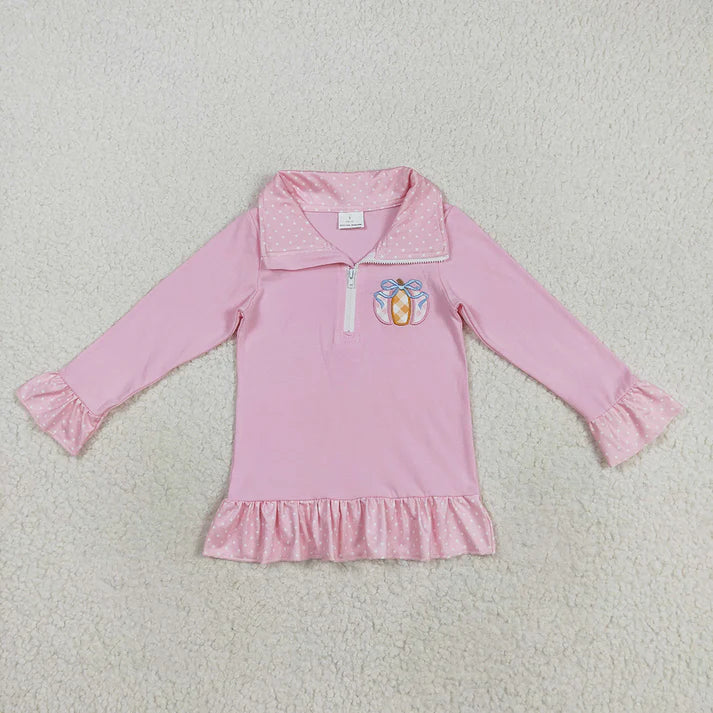 RTS Sibling Baby Long Sleeve Tops Plaid Pumpkin Zipper Pullover Fall Jacket Comfortable And Stylish Autumn Outerwear for Children