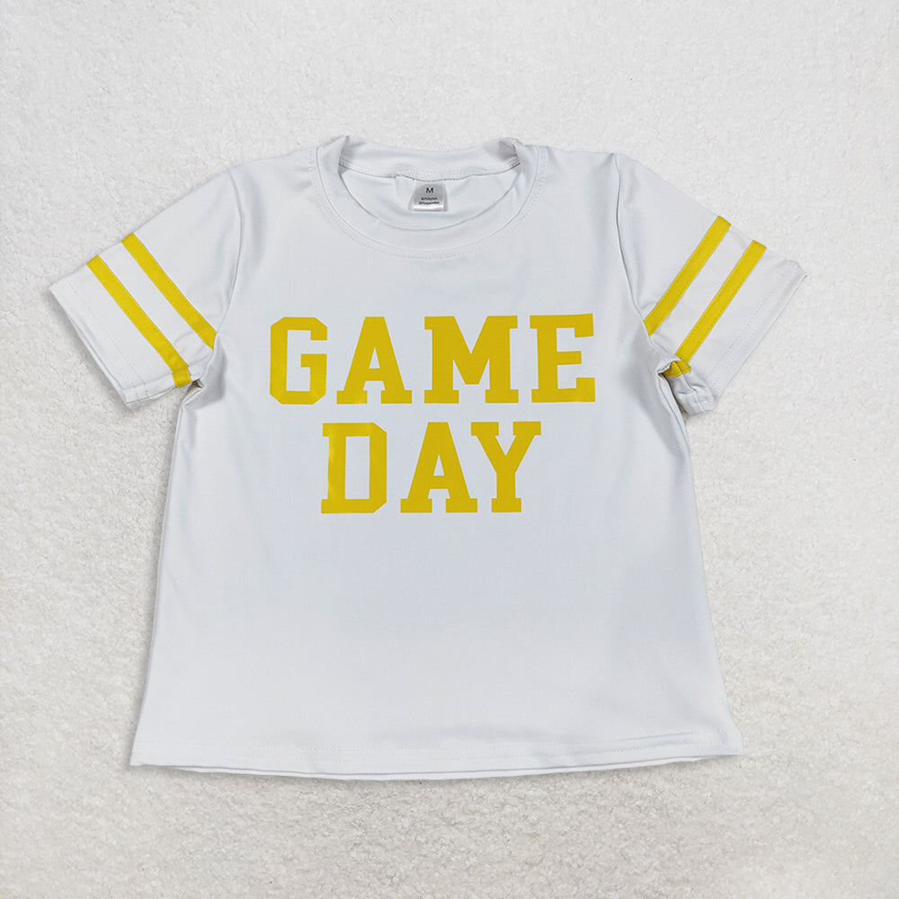 RTS Sibling Baby Girls Yoga Tops White Short Sleeve Game Day Activewear Top Sporty And Stylish