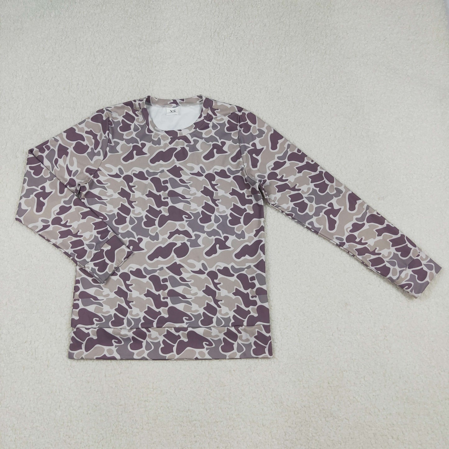 9.30  RTS NO MOQ （In stock）GT1124 Adult Women Dark Gray Camo Southern Long Sleeve Tee Shirts Top