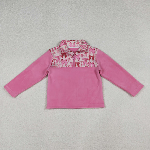 9.26 RTS Sibling Baby Girls Pink Bows Plaid Button Pocket Shorts Pajamas Set Zipper Pullovers Top