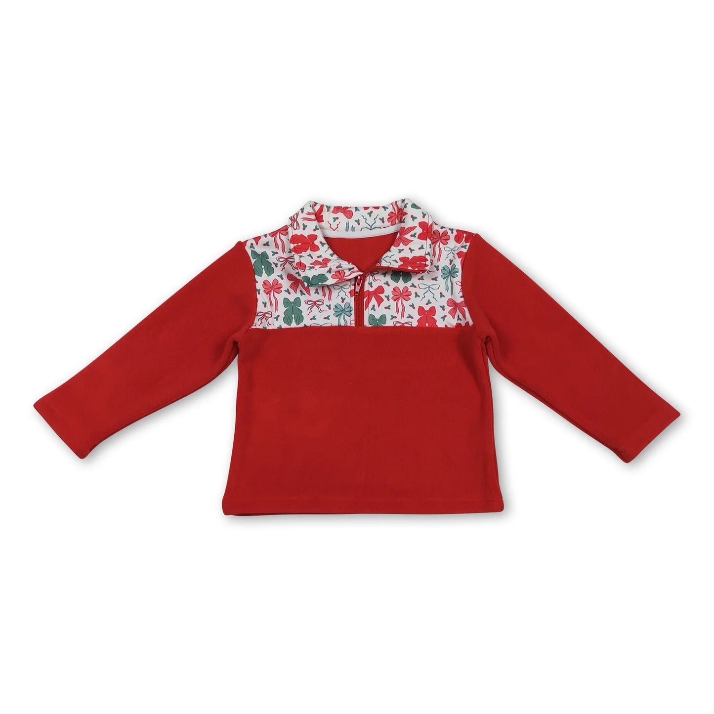 10.16 RTS Sibling Baby Boys Girls Long Sleeve Bows Camo Zipper Pullover Sherpa Tops