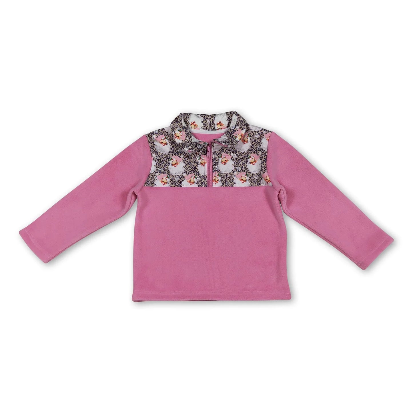 10.16 RTS Sibling Baby Boys Girls Long Sleeve Bows Camo Zipper Pullover Sherpa Tops