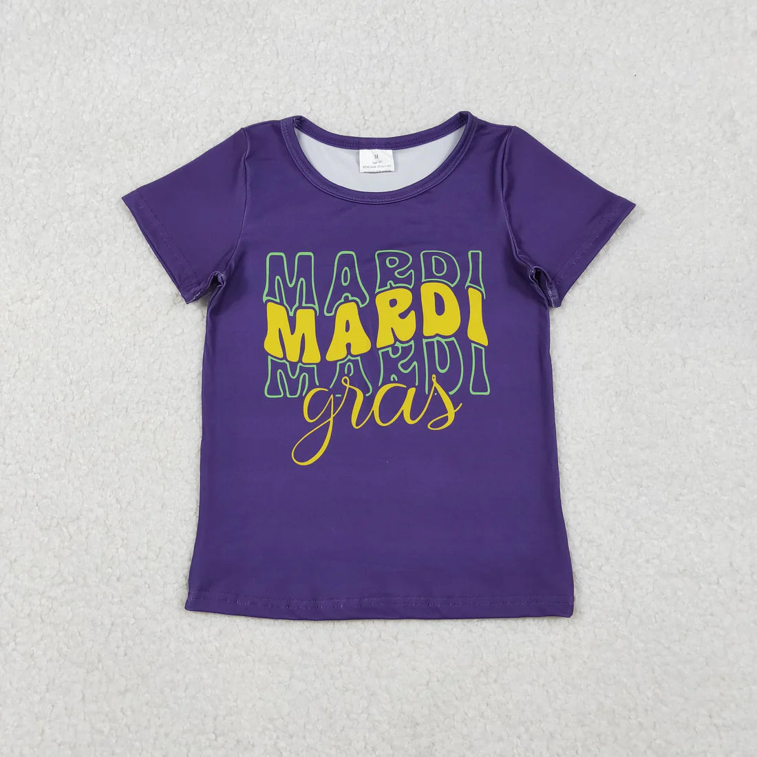 2.27 RST Sibling Baby Boys Girls Short Sleeve Mardigras T-shirts Top