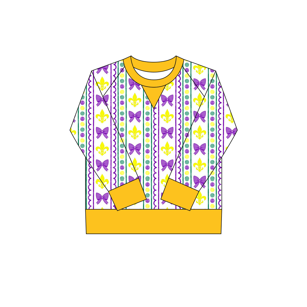 9.30 GT1269 Pre order No Moq Yoga fabric Baby Girls Mardigras Anchors Bows Stripe Long Sleeve Yoga Tee Shirts Top