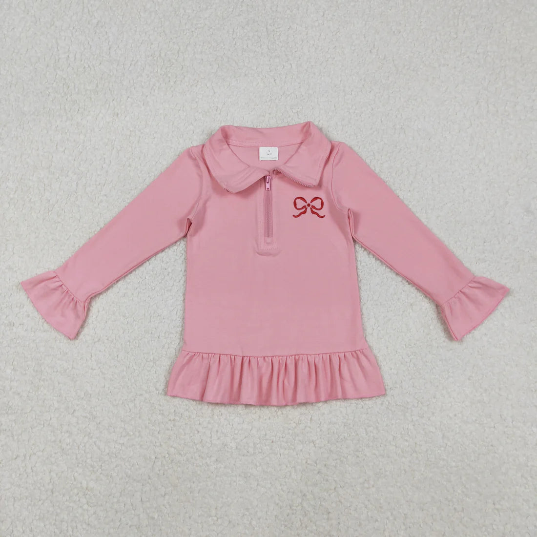 11.21 RST Sibling Baby Boys Girls Long Sleeve Embroidery Half Zipper Pullovers Top