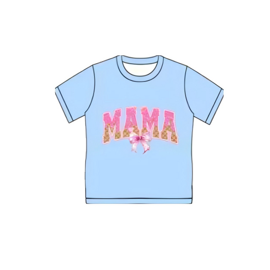 10.10 GT1310 Pre order No Moq Adult Women Pink Sprinkles Drip Mama Blue Tee Shirts Top