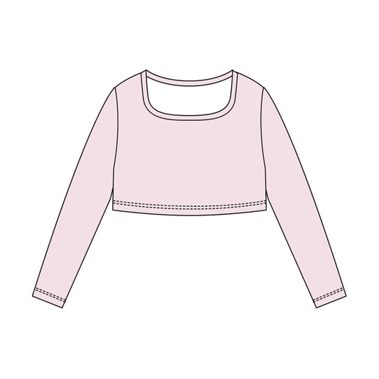 10.30 GT1386 Pre order No Moq Yoga fabric Baby Girls Light Pink Long Sleeve Yoga T-shirts Top
