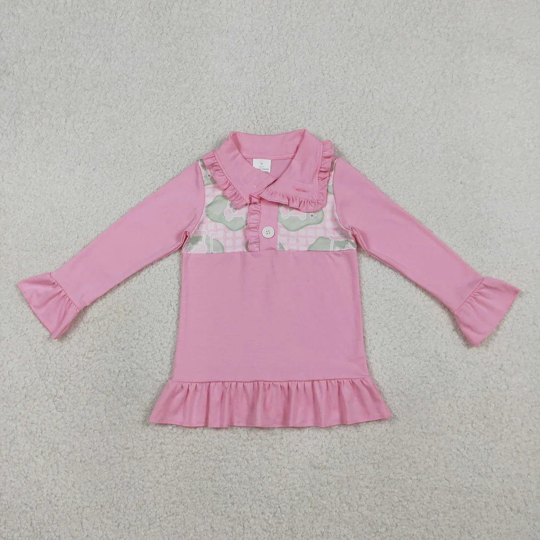 3.18 RTS Sibling Baby Boys Girls Long Sleeve Golf Checked Button Pullovers Top