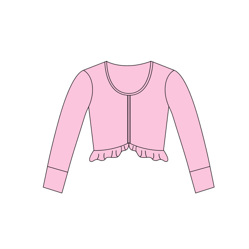 11.3 GT1405 Pre order No Moq Yoga fabric Baby Girls Pink Long Sleeve Yoga Zipper Jackets Top