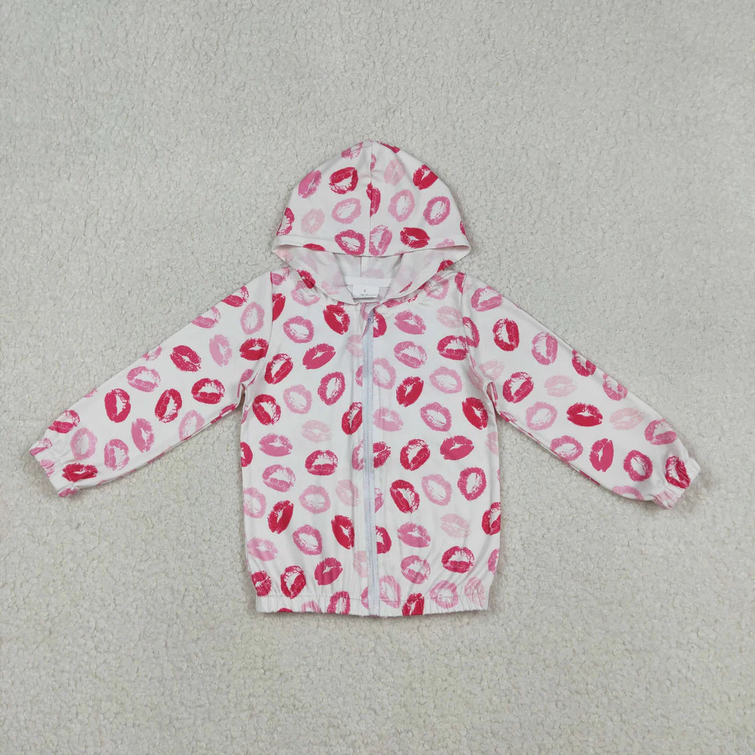 12.30 RST Sibling Baby Girls Long Sleeve Bows Checked Mouths Ruffle Hoodie Zip Pockets Jackets Top