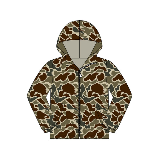 11.7 GT1431 Pre order No Moq Adult Men Dark Khaki Camo Pocket Zipper Southern Hoodies Jackets Top