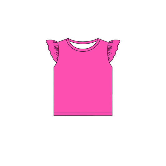 11.11 GT1434 Pre order No Moq Baby Girls Pink Flutter Sleeve T-shirts Top