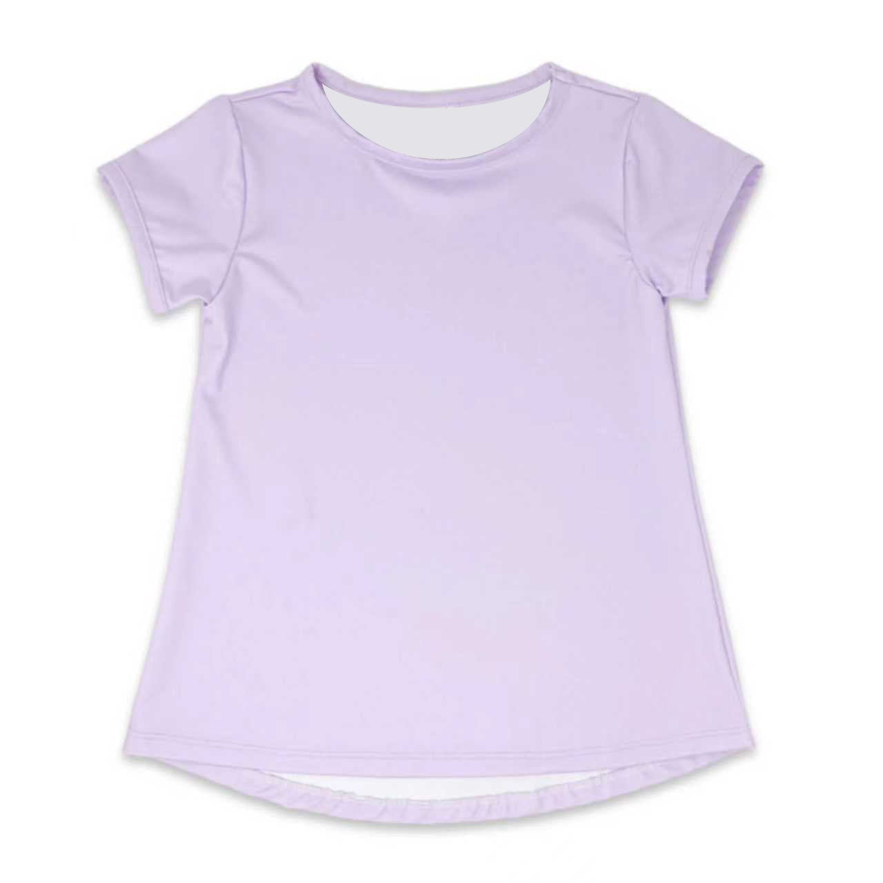 11.12 GT1453 Pre order No Moq Yoga fabric Baby Girls Lavender Short Sleeve Yoga T-shirts Top