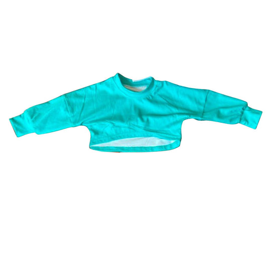 11.13 GT1456 Pre order No Moq Baby Girls Aqua Long Sleeve Shirts Top