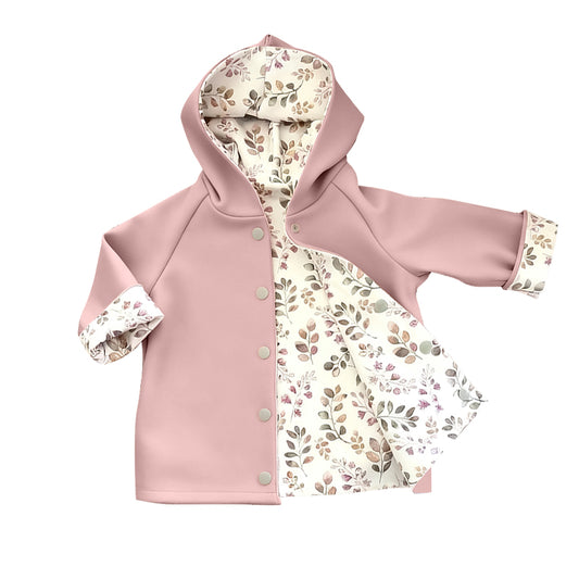 11.13 GT1457 Pre order No Moq Baby Girls Pink Floral Button Hoodies Top