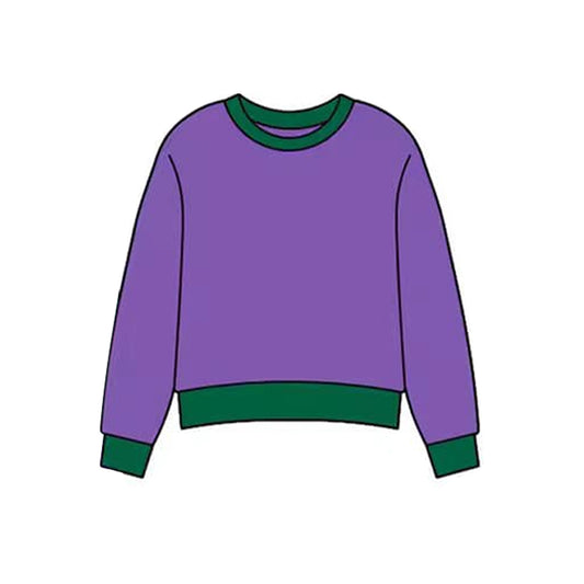 11.18 GT1461 Pre order No Moq Yoga fabric Baby Girls Mardigras Purple Green Yoga T-shirts Top