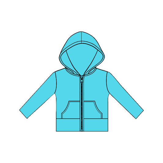 11.20 GT1472 Pre order No Moq Yoga fabric Baby Girls Long Sleeve Aqua Pockets Zipper Yoga Hoodies Jackets Top