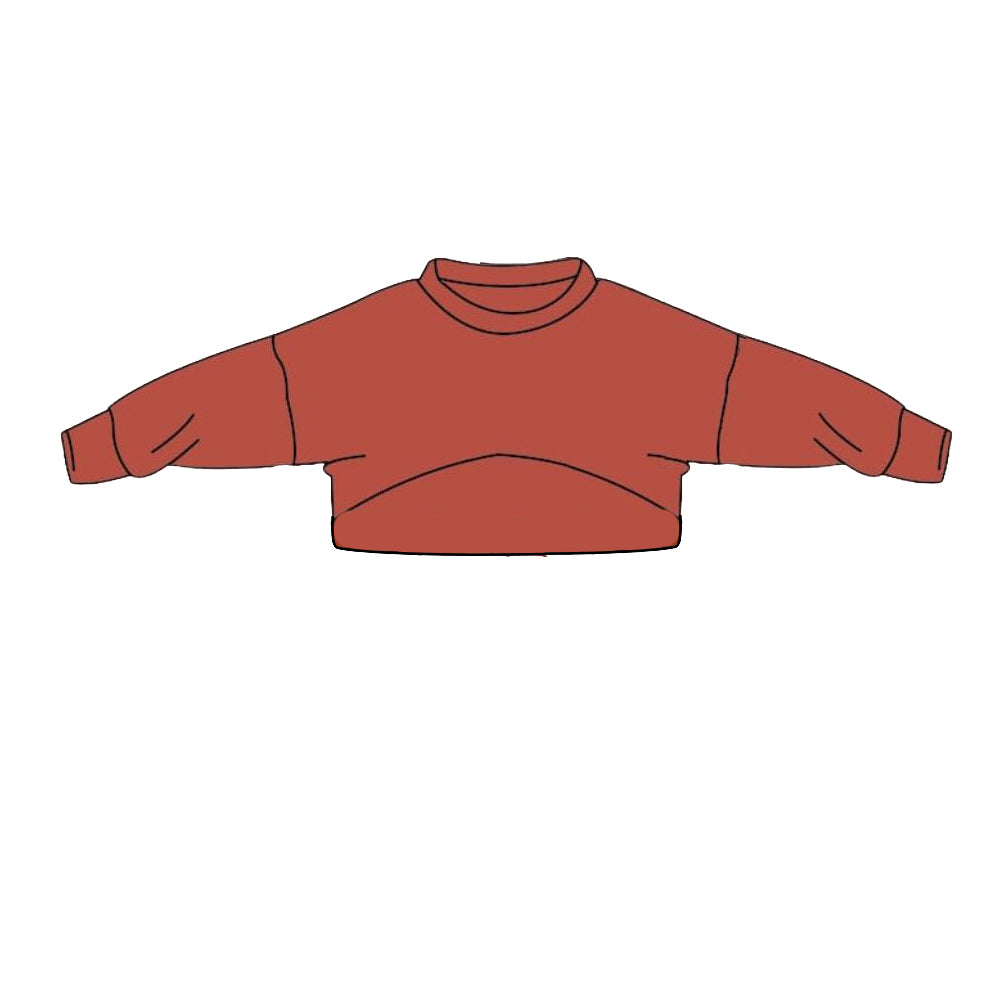 12.9 GT1558 Pre order No Moq Baby Girls Brown Long Sleeve T-shirt Top