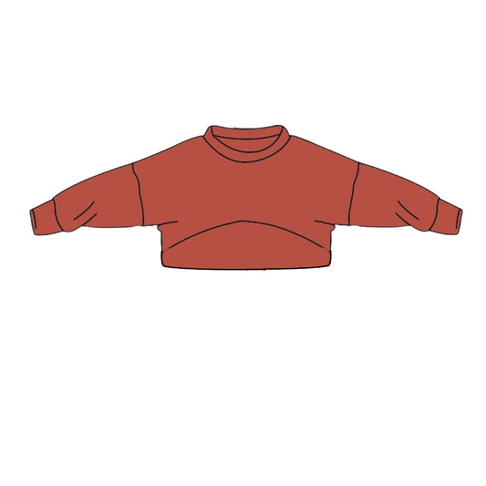 12.9 GT1558 Pre order No Moq Baby Girls Brown Long Sleeve T-shirt Top