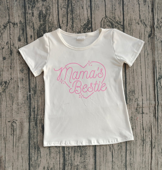 12.29 GT1565 Sample No Moq Baby Girls Short Sleeve Mama's Bestie Hearts T-shirts Top