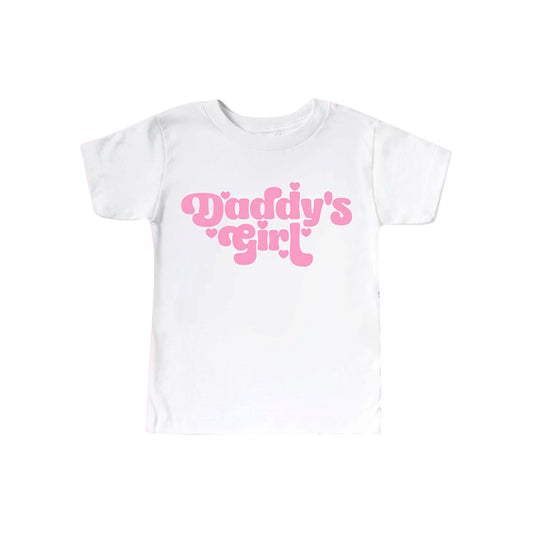 12.12 GT1566 Pre order No Moq Baby Girls Short Sleeve Daddy's Girl Hearts T-shirts Top