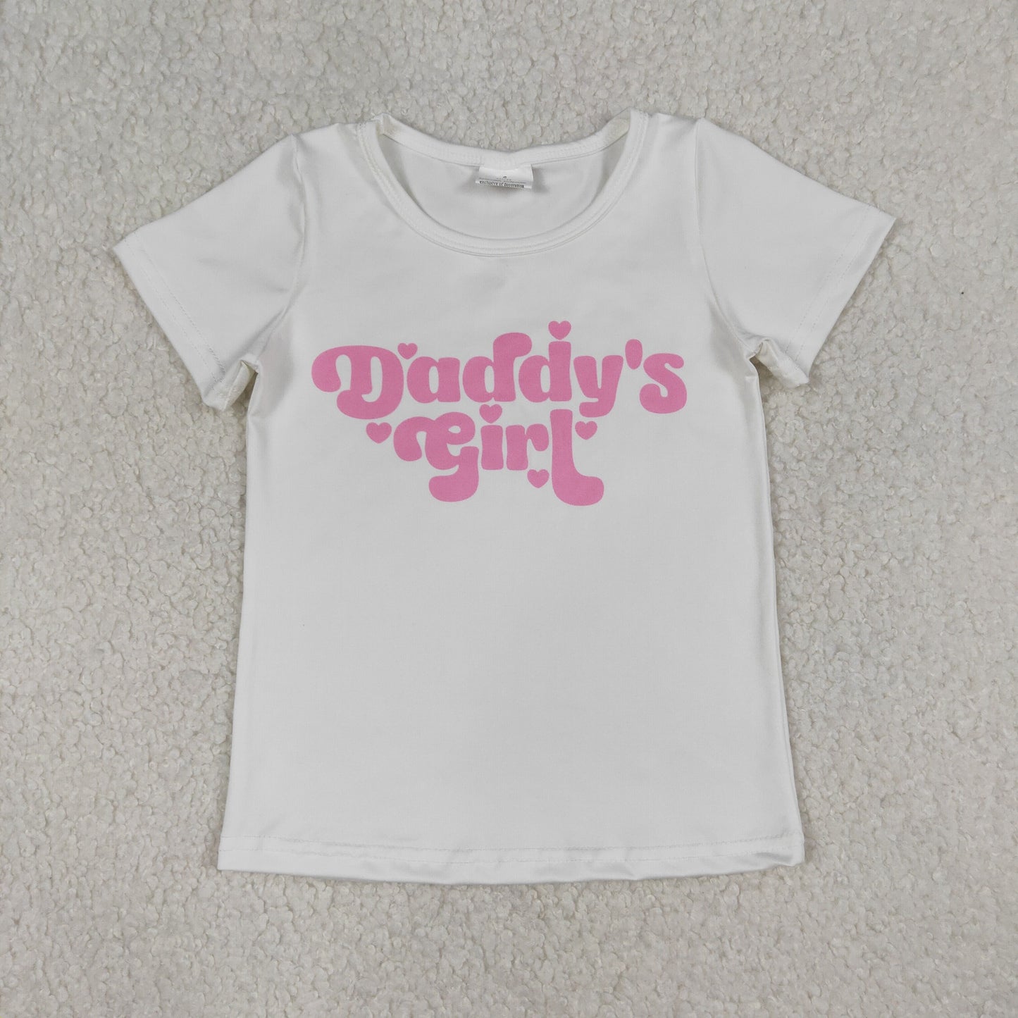 1.14 RTS NO MOQ （In stock）GT1566 Baby Girls Short Sleeve Daddy's Girl Hearts T-shirts Top