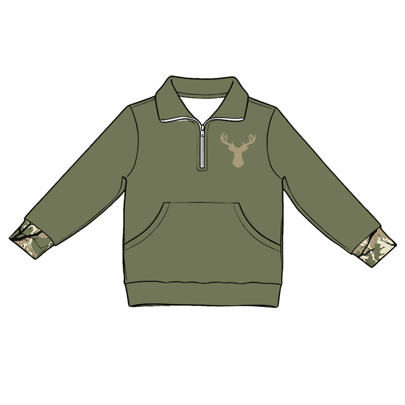5.1 Pre order No Moq Baby Girls Pocket Zip Pullovers Scallop Flare Pants Hunting Clothes Sets