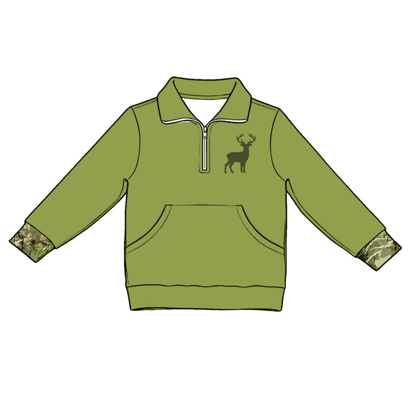 5.1 Pre order No Moq Baby Girls Pocket Zip Pullovers Scallop Flare Pants Hunting Clothes Sets