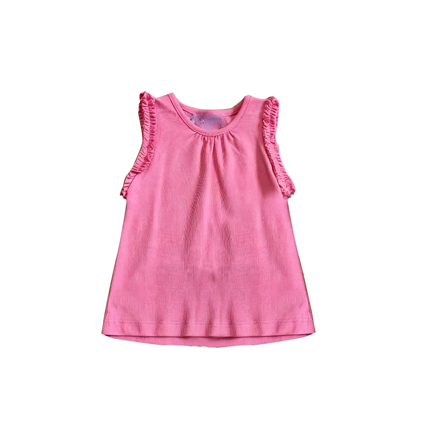 5.9 Pre order No Moq  Baby Girls Solid Plain Sleeveless Summer Casual Top