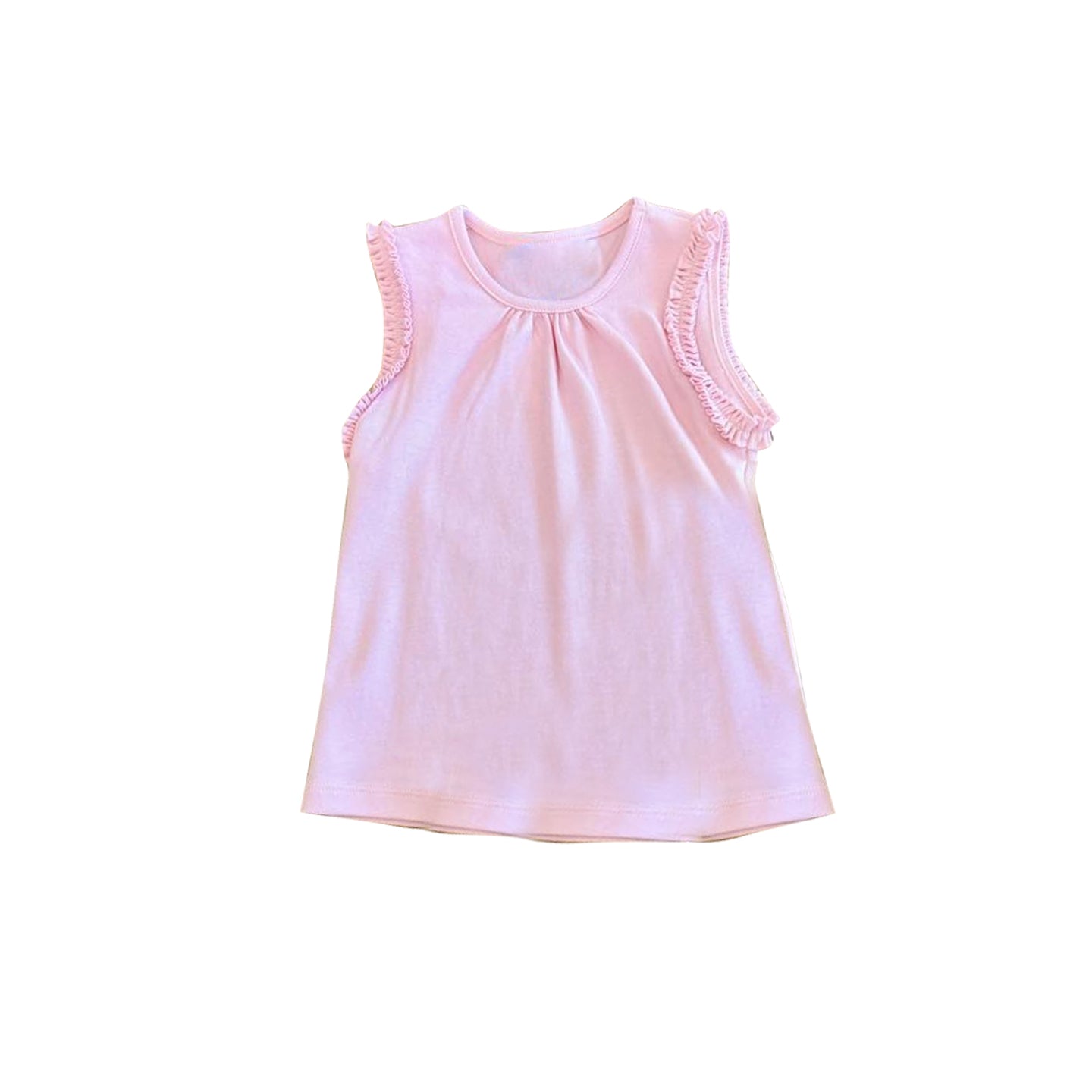 5.9 Pre order No Moq  Baby Girls Solid Plain Sleeveless Summer Casual Top