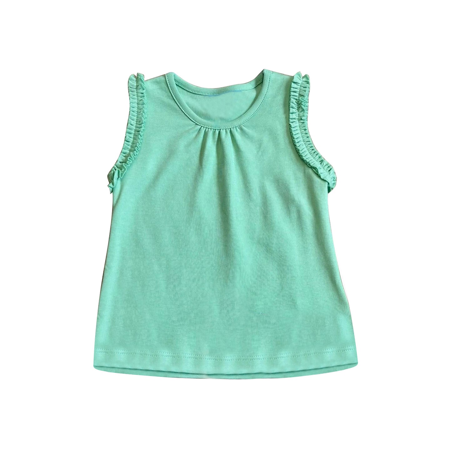 5.9 Pre order No Moq  Baby Girls Solid Plain Sleeveless Summer Casual Top