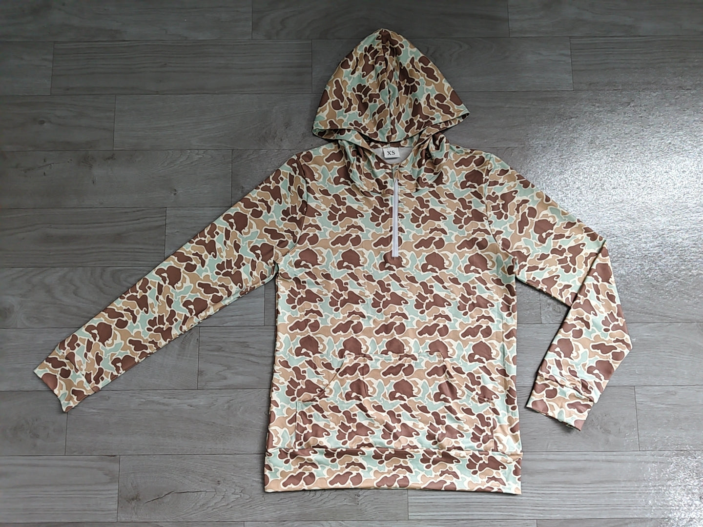 GT1709 Sample No Moq Adult Men Southern Camo Zip Pocket Hoodies Top