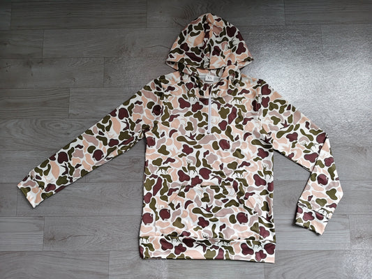 GT1711 Sample No Moq Adult Men Deer Ducks Dogs Camo Hunting Zip Pocket Hoodies Top
