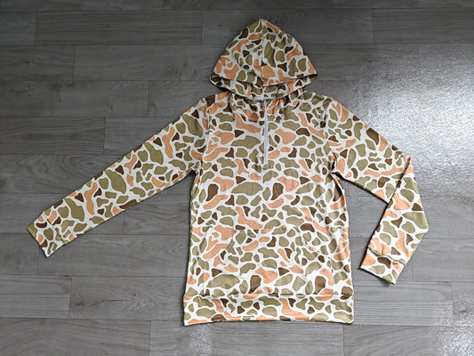 GT1712 Sample No Moq Adult Men Southern Camo Zip Pocket Hoodies Top