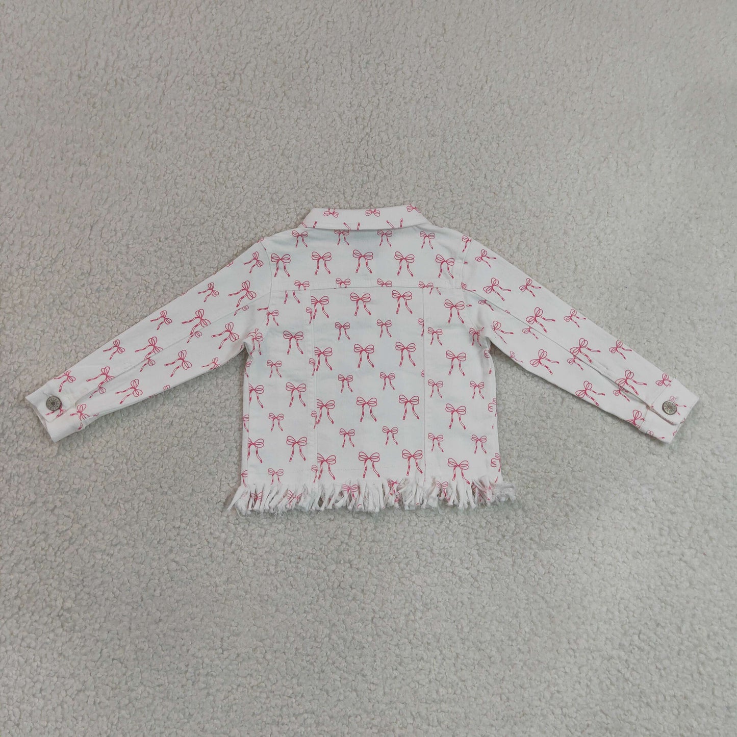 GT1729 RTS NO MOQ （In stock）Baby Girls Pink Bows Long Sleeve Cardigan Jackets