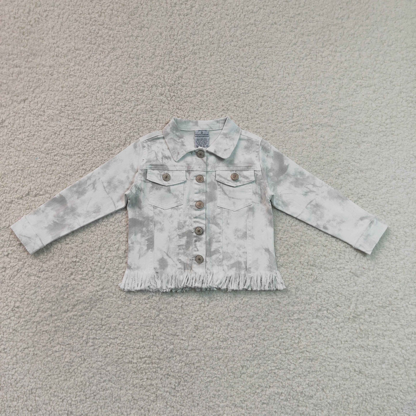 GT1752 RTS NO MOQ （In stock）Baby Girls Denim Long Sleeve Button Down Jacket Pocket Daily Wear Coat（副本）