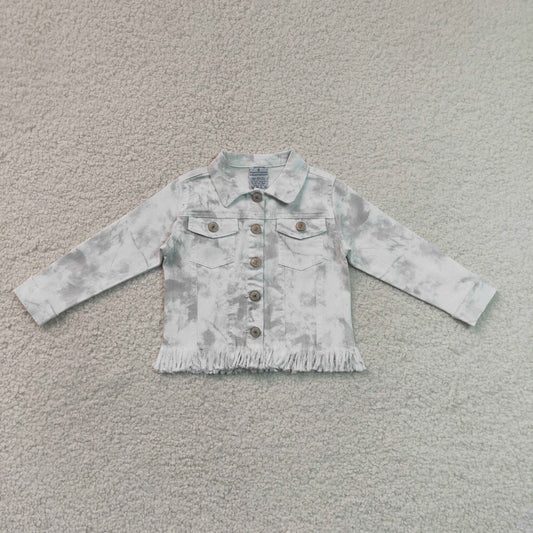 GT1752 RTS NO MOQ （In stock）Baby Girls Denim Long Sleeve Button Down Jacket Pocket Daily Wear Coat（副本）