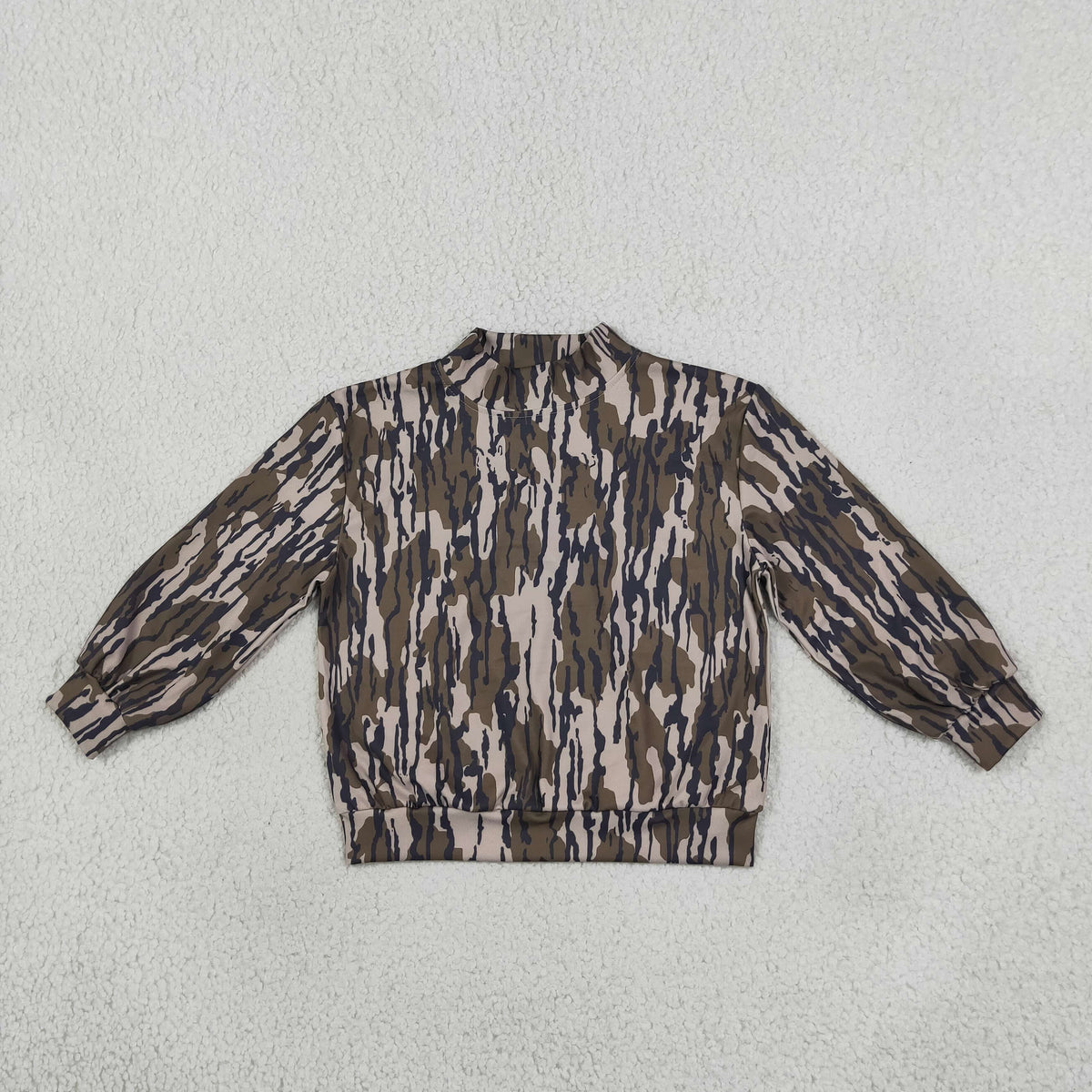 RTS NO MOQ （In stock）yoga fabric GT1810 Yoga High Neck Baby Girls Camouflage Print Long Sleeve Yoga Active T Shirt Top
