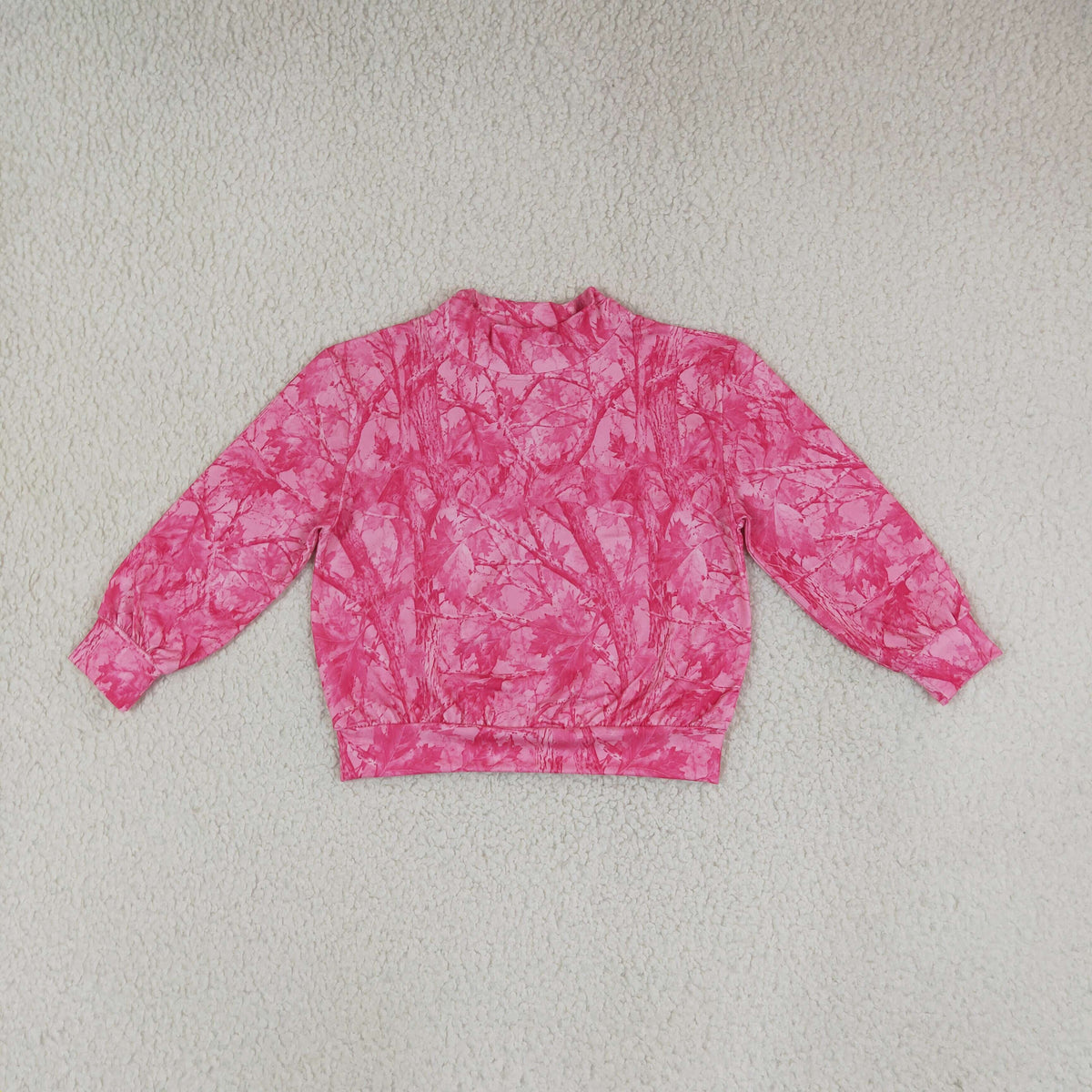 RTS NO MOQ （In stock）milk silk GT1823 Baby Girls Pink Leaves Camo Long Sleeve T-shirts Top
