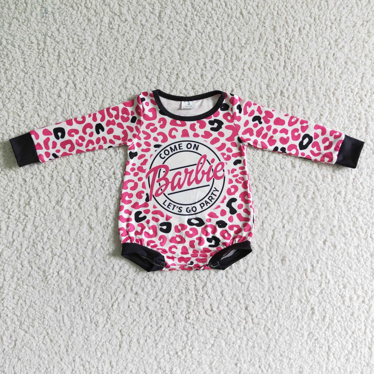10.29 LR0023 RTS No Moq Promotion Baby girls pink leopard Long sleeve rompers