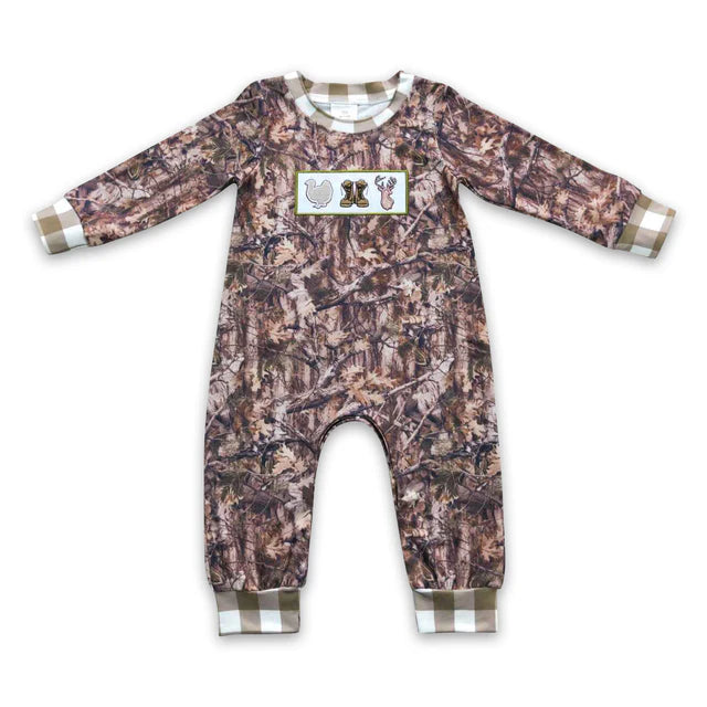 RTS Sibling Fall Camo Hunting Turkey Boots Girls Boys Clothes Sets